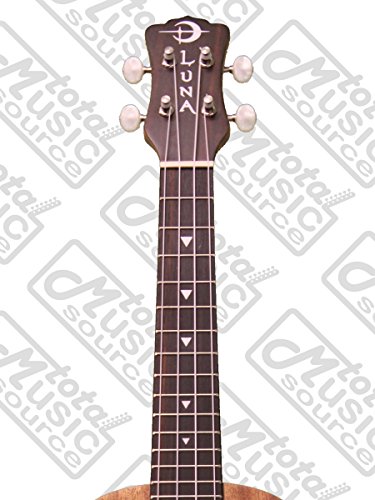 Luna Mahogany Tattoo Concert Ukulele LEFTY w/Strings,Tuner & CP