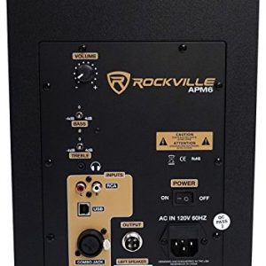 Pair Rockville APM6W 6.5" 2-Way 350W Powered USB Studio Monitor - Image 4