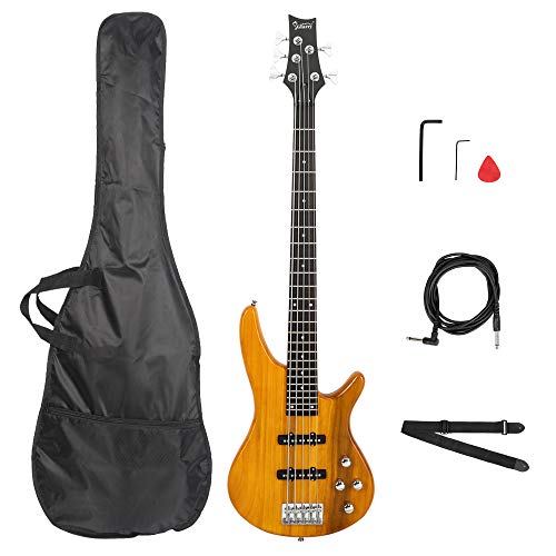 GIB Electric 5 String Bass Guitar Full Size Bag Strap Pick Connector Wrench Tool