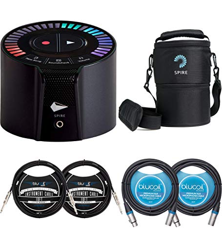 iZotope Spire Studio Wireless Audio Recording Interface Compatible with Android and iOS Bundle with Spire Water Resistant Travel Bag, Blucoil 2x 10' Instrument Cables (1/4"), and 2x 10' XLR Cables