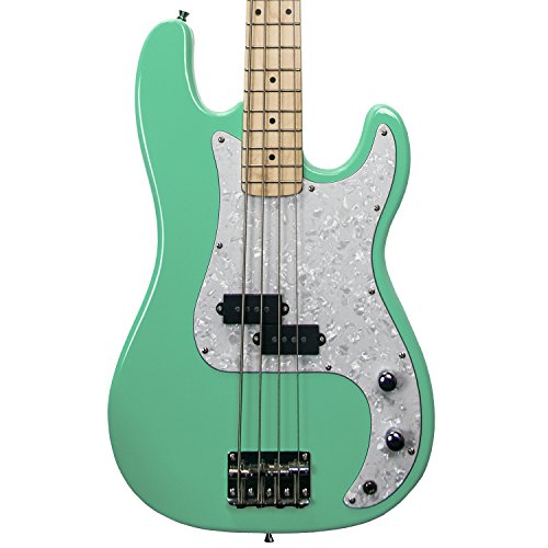 Sawtooth 4 String EP Series Electric Bass Guitar, Surf Green w/White Pearloid