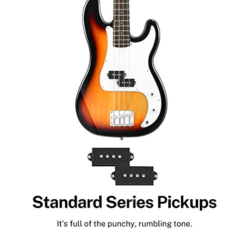 Donner Full-Size Full Size 4 String Electric Bass Guitar Sunburst Starter with bag