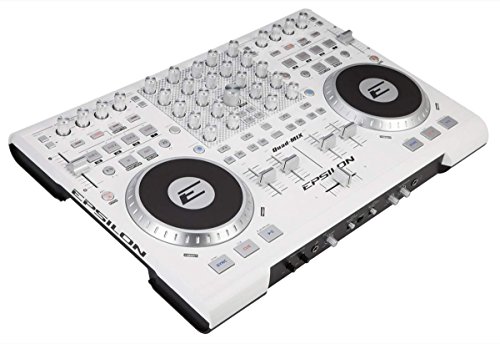 Epsilon Quad-Mix 4-Deck USB MIDI DJ Controller & Mixer – Ultimate DJ Performance in White