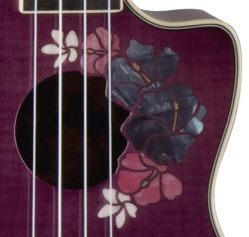 Luna Flora Series Floral Flamed Maple Concert Ukulele