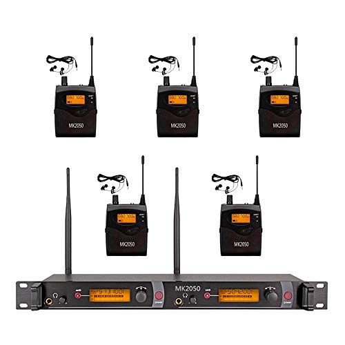 Wireless in Ear Monitor System 5 Receivers Audio UHF Transmitter