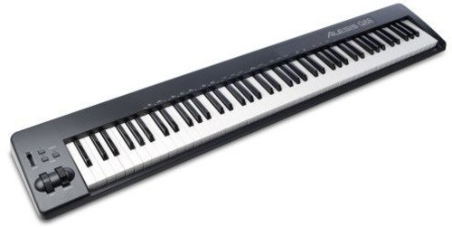 Alesis Q88 88-Key USB MIDI Keyboard Controller with pitch, modulation wheels, and USB connectivity, ideal for music production. 