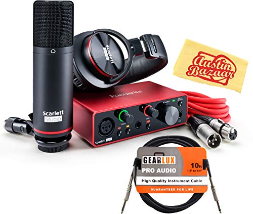 Focusrite Scarlett Solo 3rd Gen 2-in, 2-out USB Audio Interface Studio Bundle