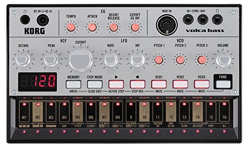 Korg Volca Bass Analogue Bass Machine Bundle with Power Supply
