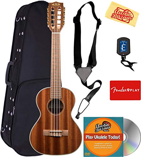 Kala KA-8 Mahogany 8-String Tenor Ukulele Bundle with Hard Case