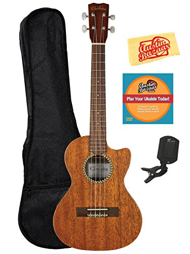 Cordoba 20TM Tenor Cutaway Acoustic-Electric Ukulele Bundle