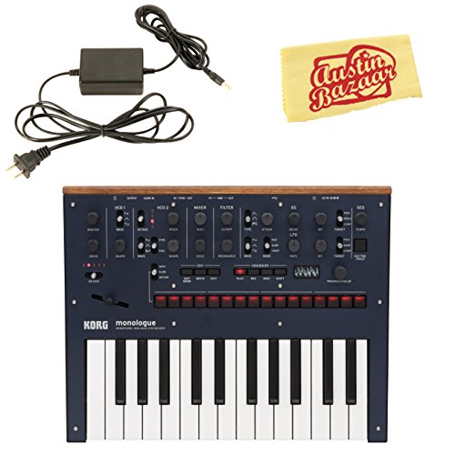 Korg Monologue Monophonic Analog Synthesizer - Blue Bundle