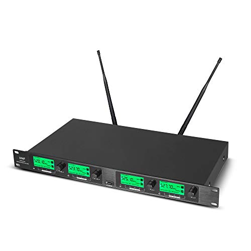 Wireless Microphone System UHF 4 Channel Microphone