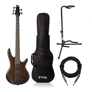 Ibanez 5-String Electric Bass Guitar (GSR205B) with Gig Bag, Stand and Knox Guitar