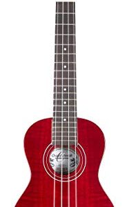 Oscar Schmidt OU2FTR Flame Trans Red, Concert Ukulele Bag Pack - Image 2