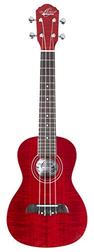 Oscar Schmidt OU2FTR Flame Trans Red, Concert Ukulele Bag Pack