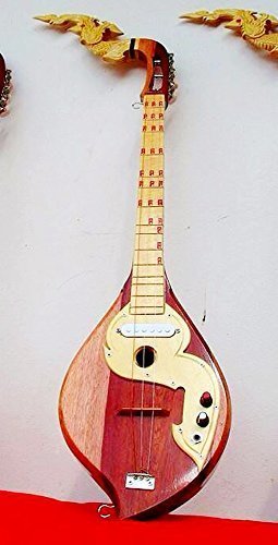 Isarn Acoustic Electric Phin 3 Strings, Thai Lao Guitar Musical Instrument