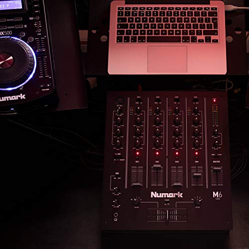 Numark M6 USB | 4-Channel DJ Mixer with On-Board Audio Interface
