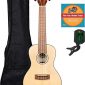 Kala KA-SSTU-C Concert Travel Ukulele Bundle with Gig Bag, Clip-On Tuner