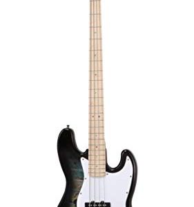 Electric Bass Guitar with Magical Graphic - Jazz Bass Type