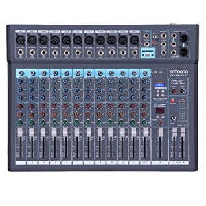 ammoon 12-Channel Mixing Console Mixer Built-in 16 DSP Effects