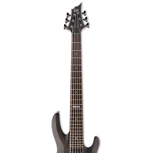 ESP LTD Spalted Maple 6-String Bass Guitar, See Thru Black Satin