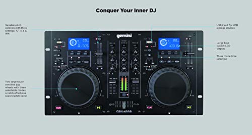 Gemini CDM Series CDM-4000 Professional Audio CD/MP3/USB DJ Media Player