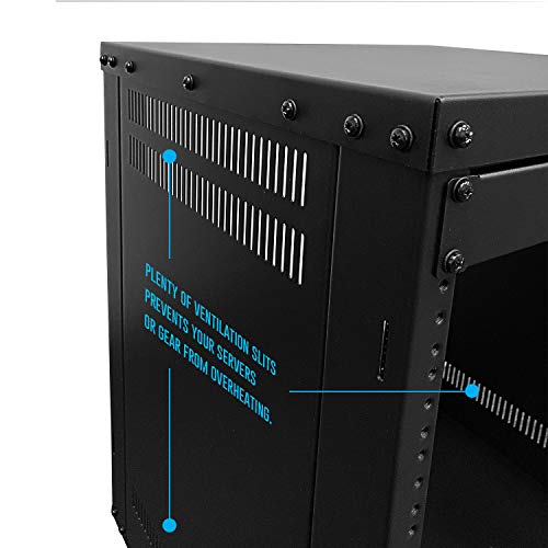 AxcessAbles RK 12U Equipment Rolling Cabinet Rack Stand