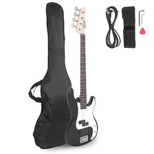 Glarry Electric Bass Guitar Full Size 4 String Rosewood Basswood Fire Style