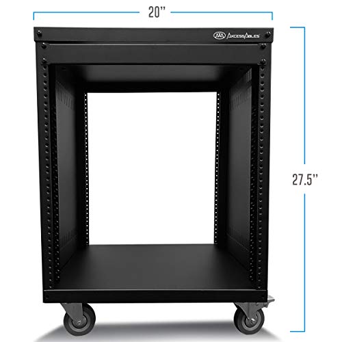 AxcessAbles RK 12U Equipment Rolling Cabinet Rack Stand
