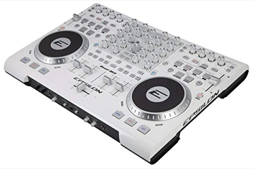 Epsilon Quad-Mix 4-Deck USB MIDI DJ Controller & Mixer – Ultimate DJ Performance in White