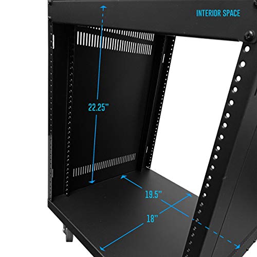 AxcessAbles RK 12U Equipment Rolling Cabinet Rack Stand