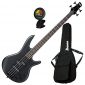 Ibanez Weathered Black 4 String Bass Guitar w/ Gig Bag and Tuner