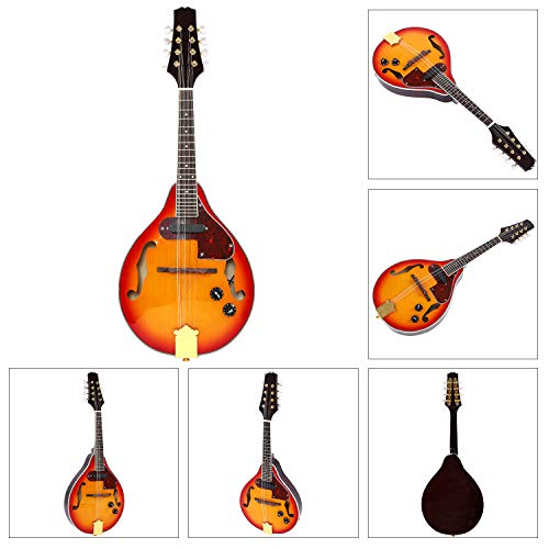 Sunburst Mandolin, RiToEasysports 8 String Mandolin Musical Instrument