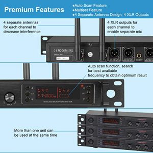 Wireless Microphone System, Phenyx Pro Quad Channel Cordless Mic Set - Image 3