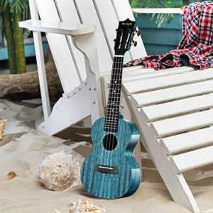 Enya Tenor Ukulele Solid Gloss Mahogany 26 Inch Wiping Blue - Image 4