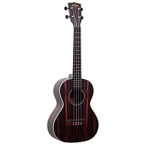 Kala Striped Ebony Tenor Ukulele Bundle with Gig Bag, Tuner