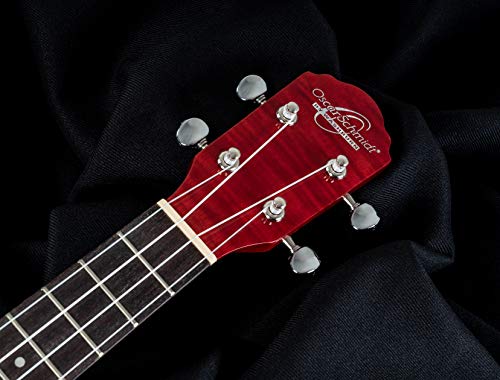 Oscar Schmidt OU2FTR Flame Trans Red, Concert Ukulele Bag Pack