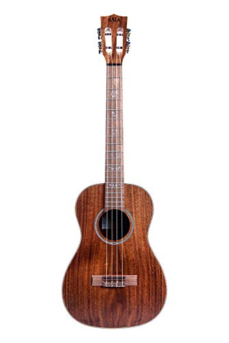 Kala Solid Acacia Series Baritone 4 String Ukulele w/Tweed Case Bundle