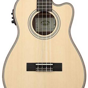 Kala Solid Spruce Top Striped Ebony - Baritone with Cutaway and EQ