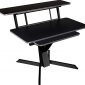 Quick Lok Triple Shelf Workstation with Black Wood