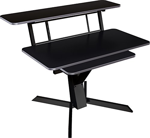 Quick Lok Triple Shelf Workstation with Black Wood