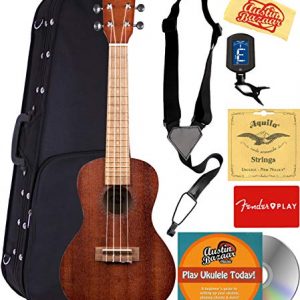 Kala Satin Mahogany Concert Ukulele Bundle with Hard Case
