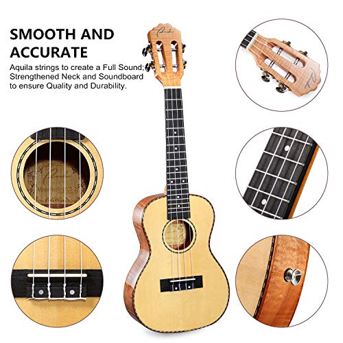 Ranch Concert Ukulele 23 inch Spruce Solid Top+ Maple Tiger Grain Side