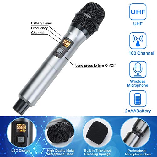 🎤 Rechargeable UHF Wireless Microphone System – Perfect Clarity for Any Event!