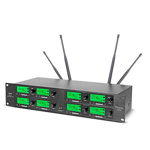 Wireless Microphone System 8 Channel Pro Audio UHF 8 Lavalier Bodypacks