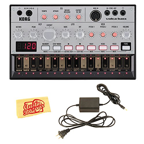 Korg Volca Bass Analogue Bass Machine Bundle with Power Supply