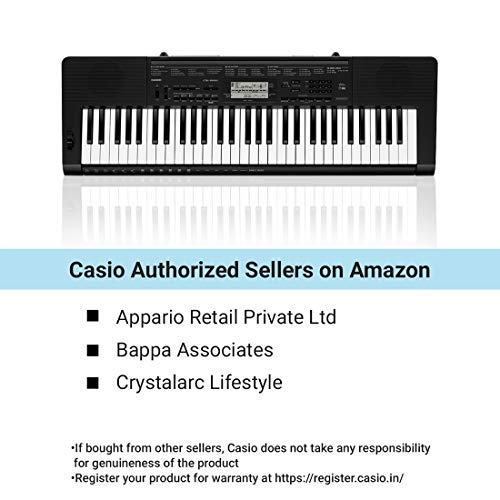Casio 61-Key Touch Sensitive Portable Keyboard with Power Supply