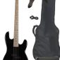 Full Size Electric Bass Guitar Starter Beginner Pack with Amp Case Strap Black