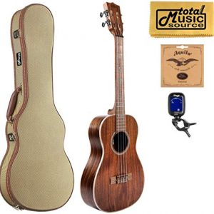 Kala Solid Acacia Series Baritone 4 String Ukulele w/Tweed Case Bundle
