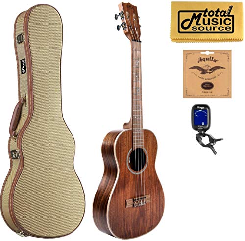 Kala Solid Acacia Series Baritone 4 String Ukulele w/Tweed Case Bundle